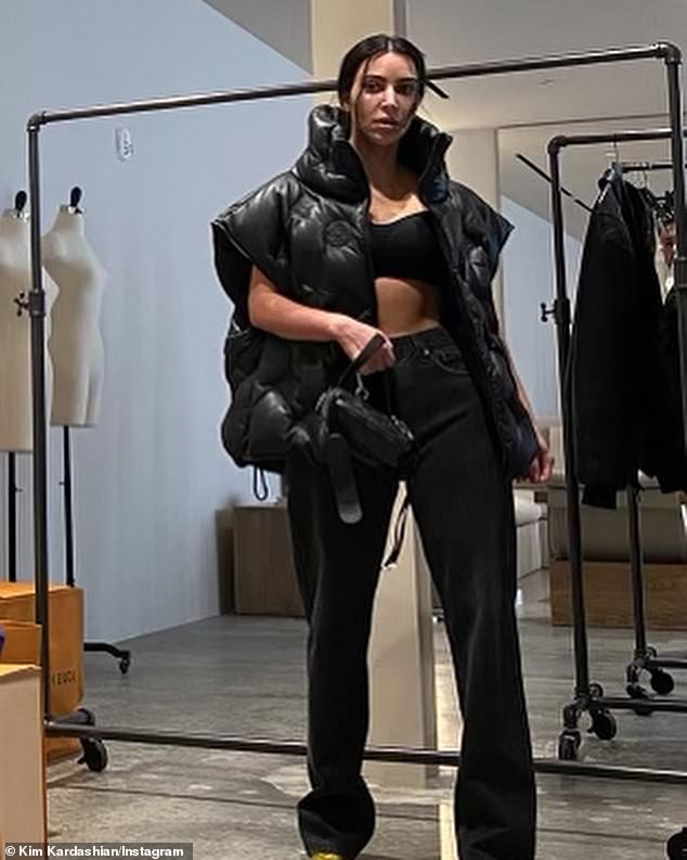 Kim Kardashian rocks a black puffer vest in throwback to Virgil Abloh ...